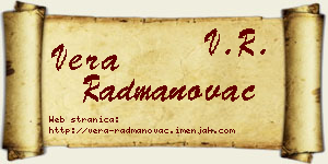 Vera Radmanovac vizit kartica